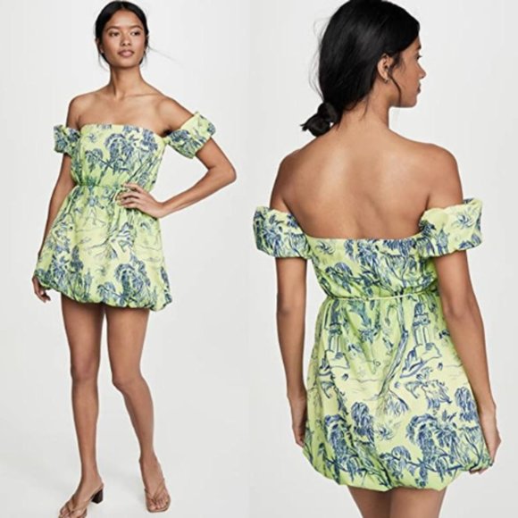 STAUD Dresses & Skirts - NEW Staud Ash Off the shoulder Broadcloth Mini Dress Feather Tree 16079